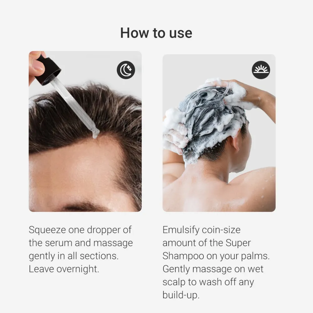 Grow Strong Combo - Super Shampoo 300ml + Serum 30ml - Free Derma Roller + Scalp Massager - Image 6